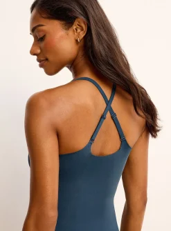 Stretch smoothing V-neck bodysuit