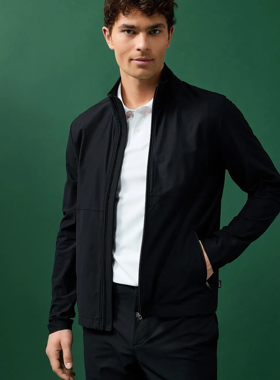 Stretch stand-collar golf jacket