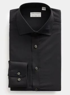 Stretch twill solid shirt