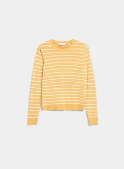 Striped fine-knit sweater