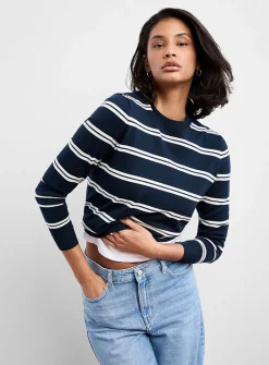 Striped fine-knit sweater