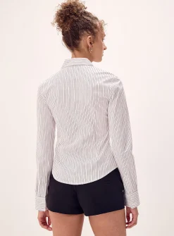 Striped fitted poplin shirt