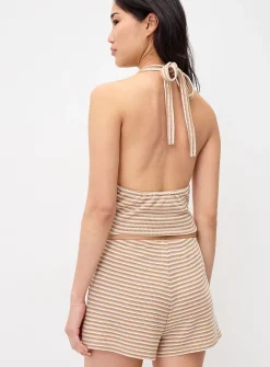 Striped knit mini short