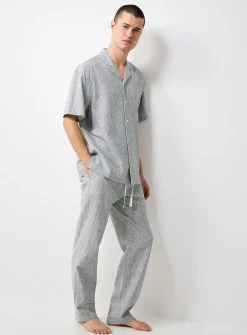 Striped lightweight linen pyjama pant