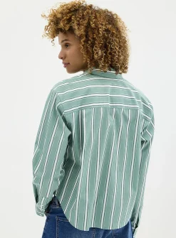 Striped lightweight poplin shirt