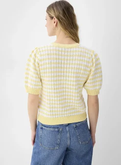 Striped popcorn knit sweater