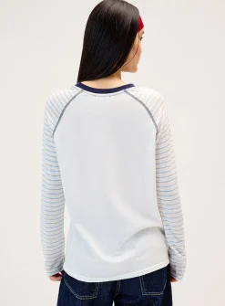 Striped raglan sleeve T-shirt