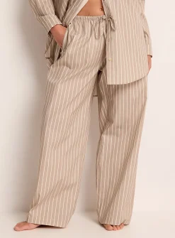 Striped sand poplin pyjama pant