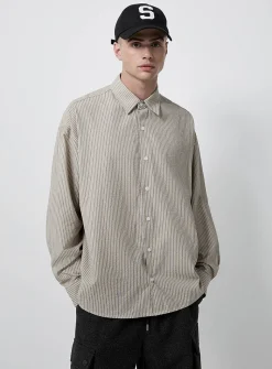 Striped seersucker shirt