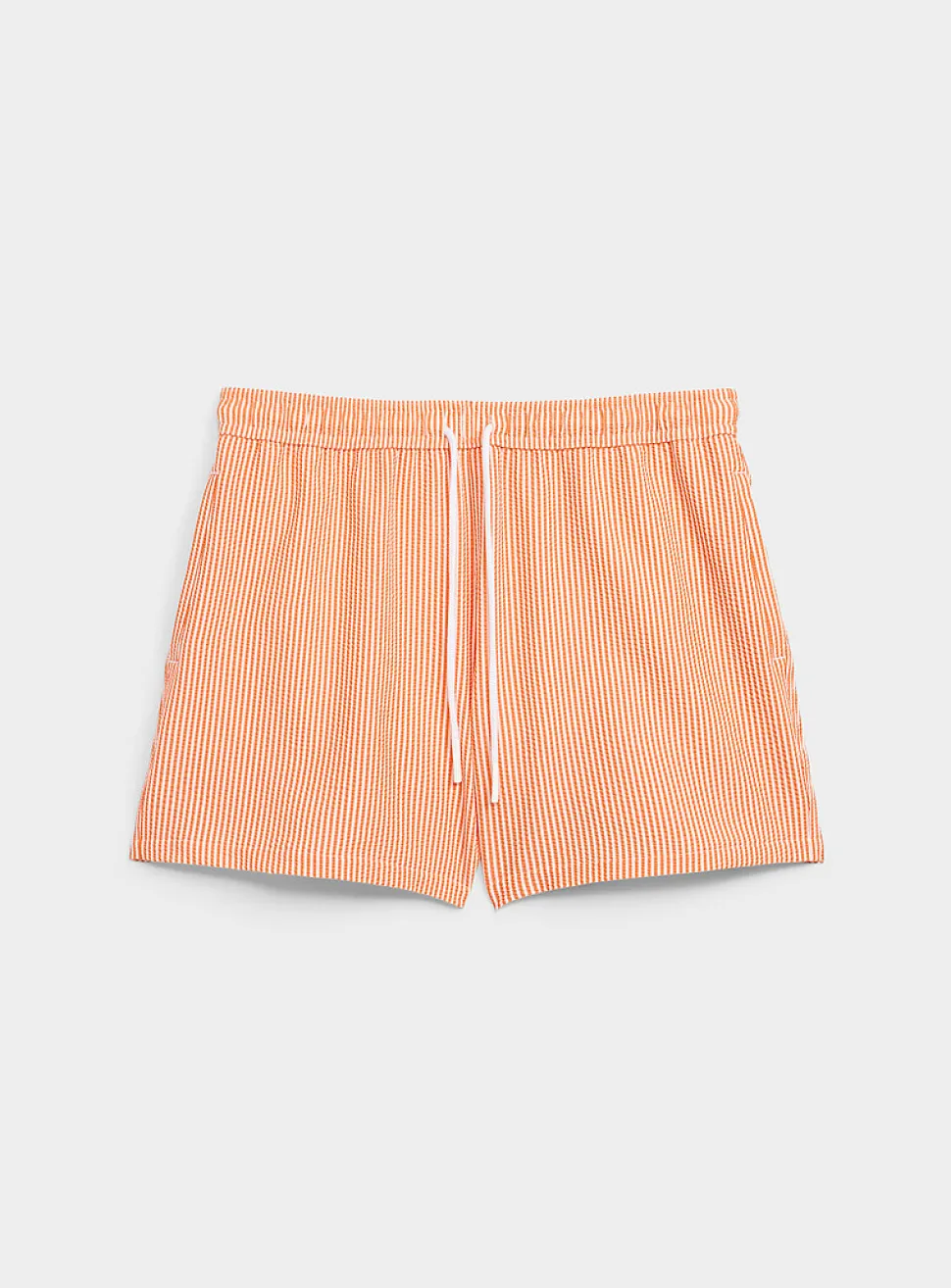 Striped seersucker swim short