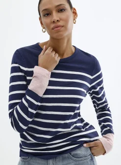 Striped slub organic cotton T-shirt