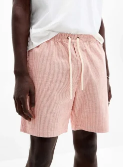 Striped textured twill short