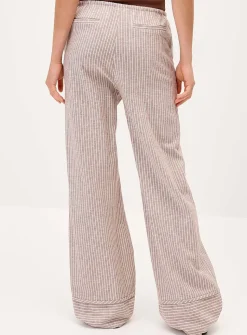Striped wide-leg pant