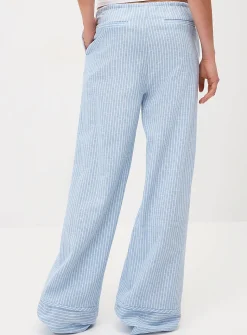 Striped wide-leg pant