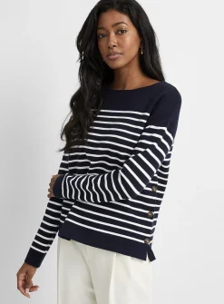 Structured boat-neck sweater