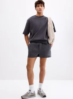 Structured jersey short