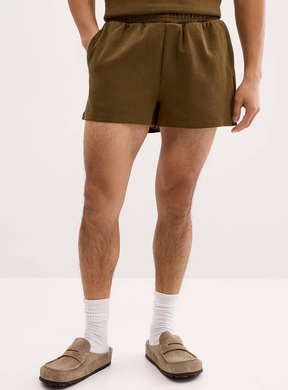 Structured jersey short