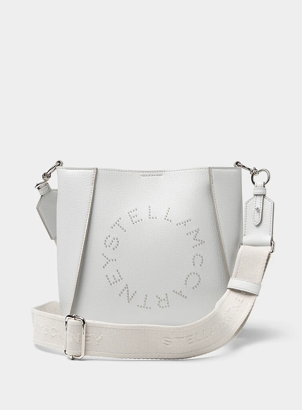 Studded logo square crossbody bag