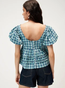 Summer Joy checkered blouse