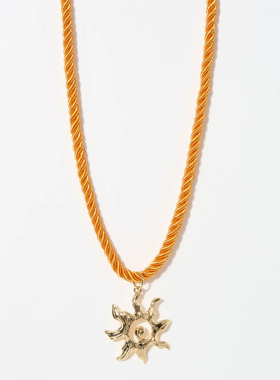 Sun orange cord necklace