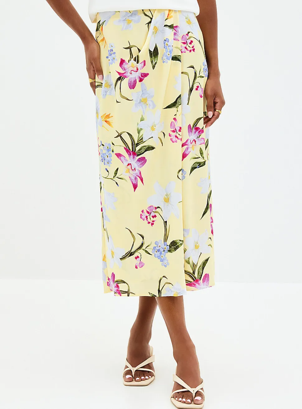 Sunny blooms satiny skirt