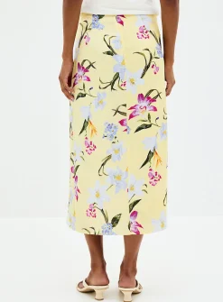 Sunny blooms satiny skirt