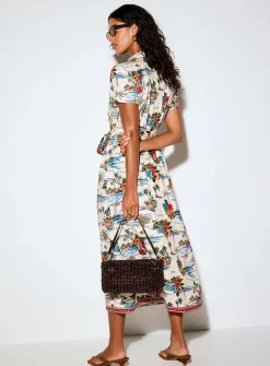 Supple belted maxi shirtdress