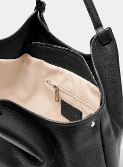 Supple pebbled leather tote bag