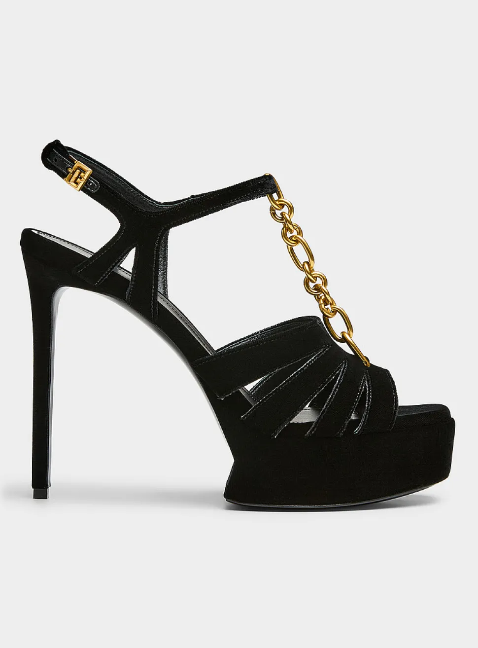 Sync velvet platform sandals