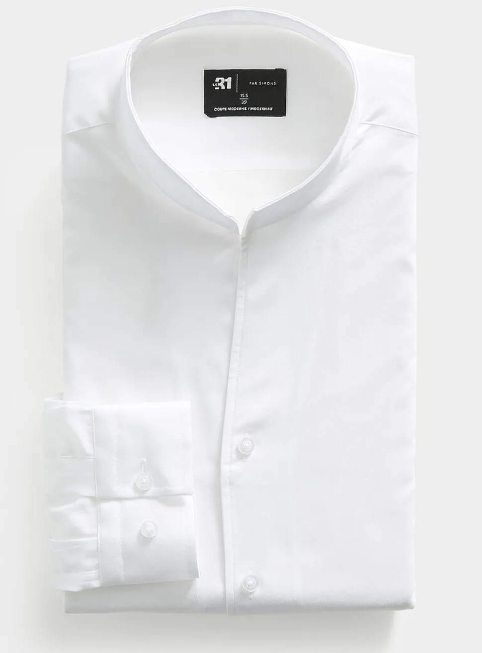 Tab-collar satiny twill shirt