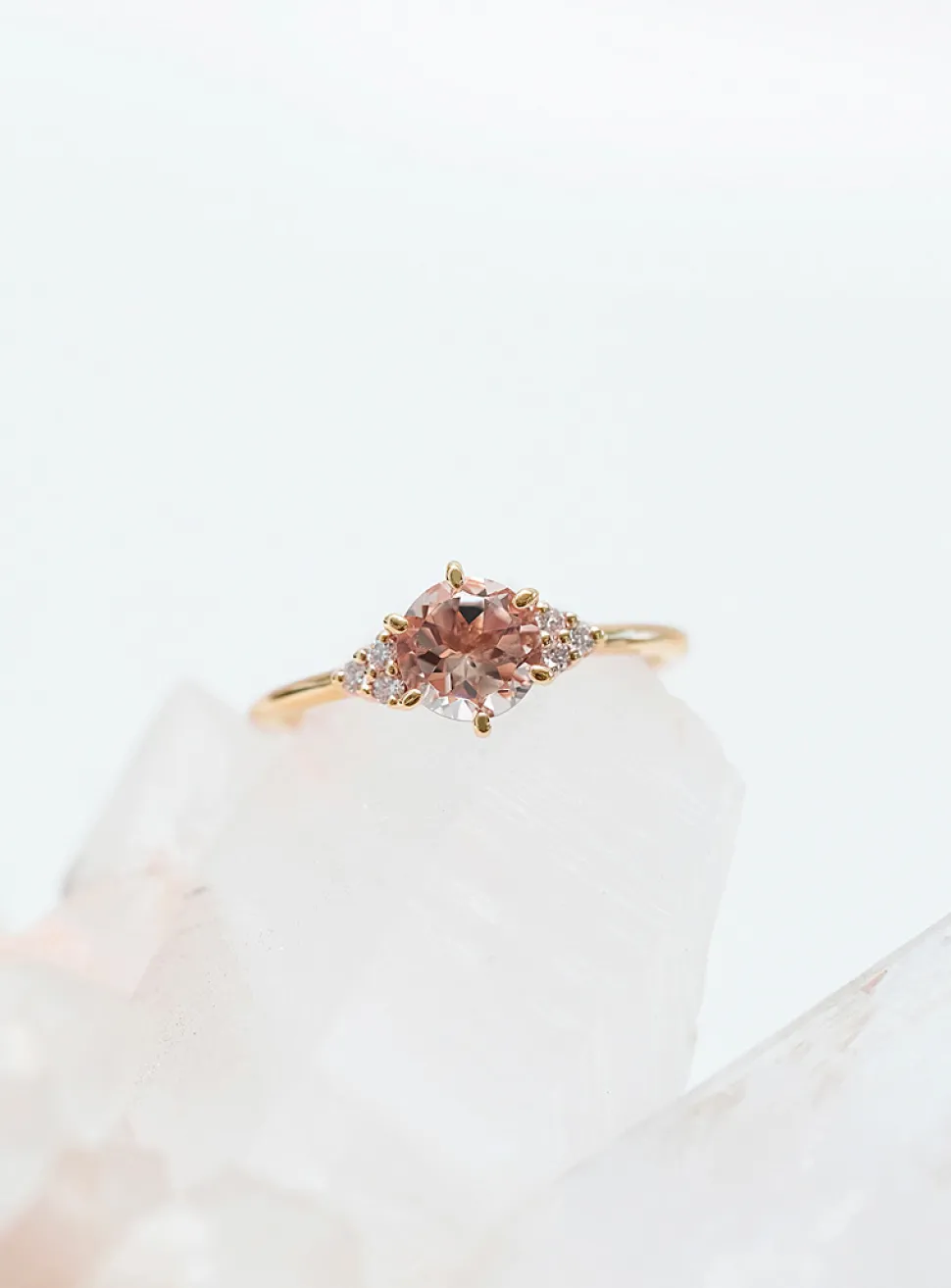 Talia morganite and diamonds ring