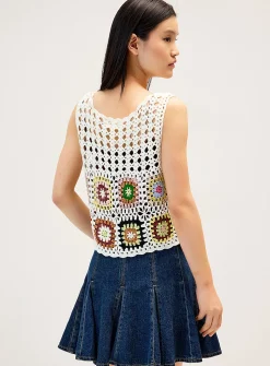 Tapestry crocheted vest