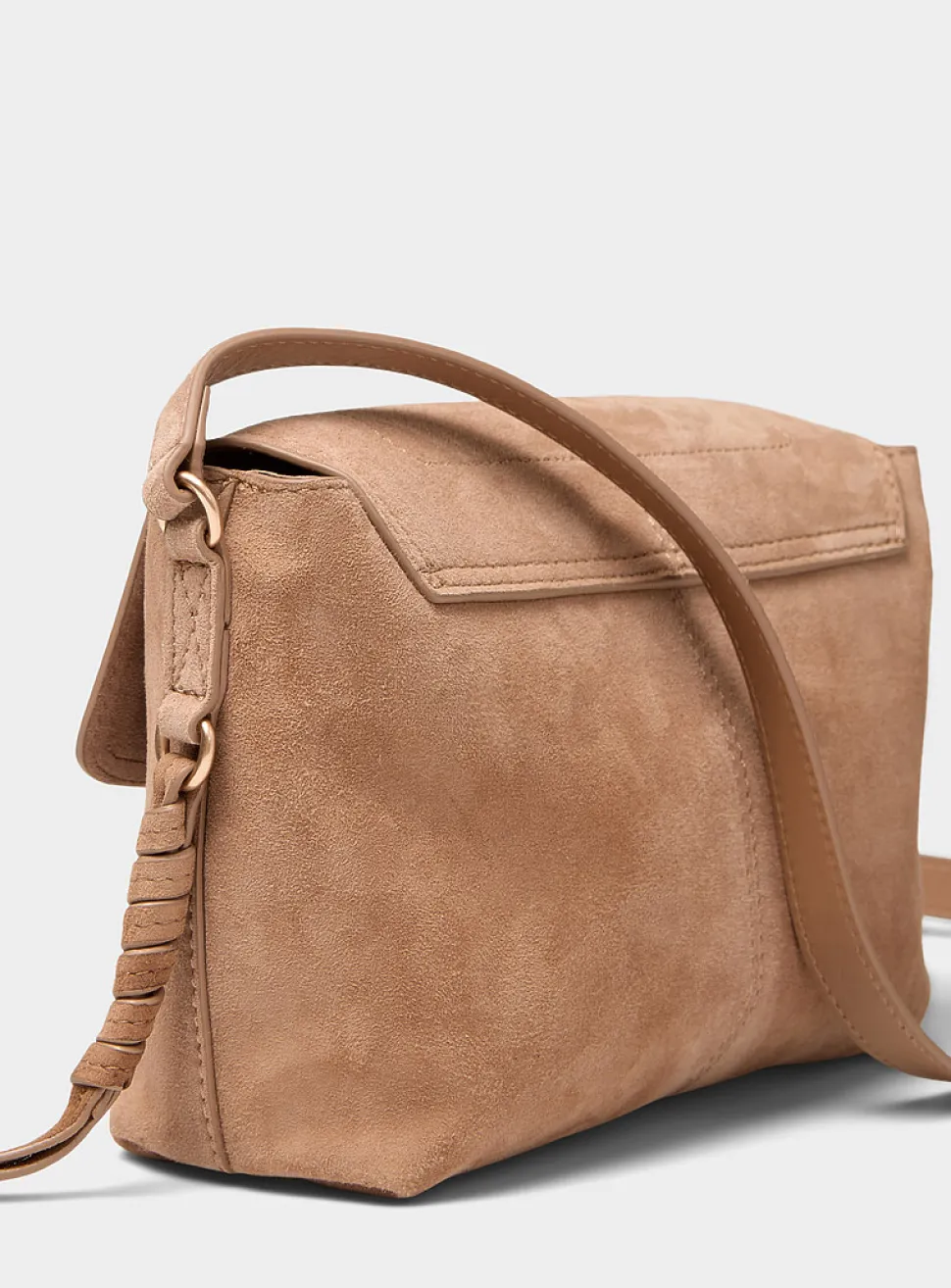 Tassled suede small crossbody bag
