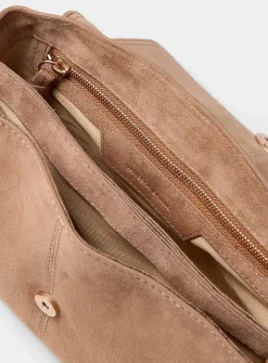 Tassled suede small crossbody bag