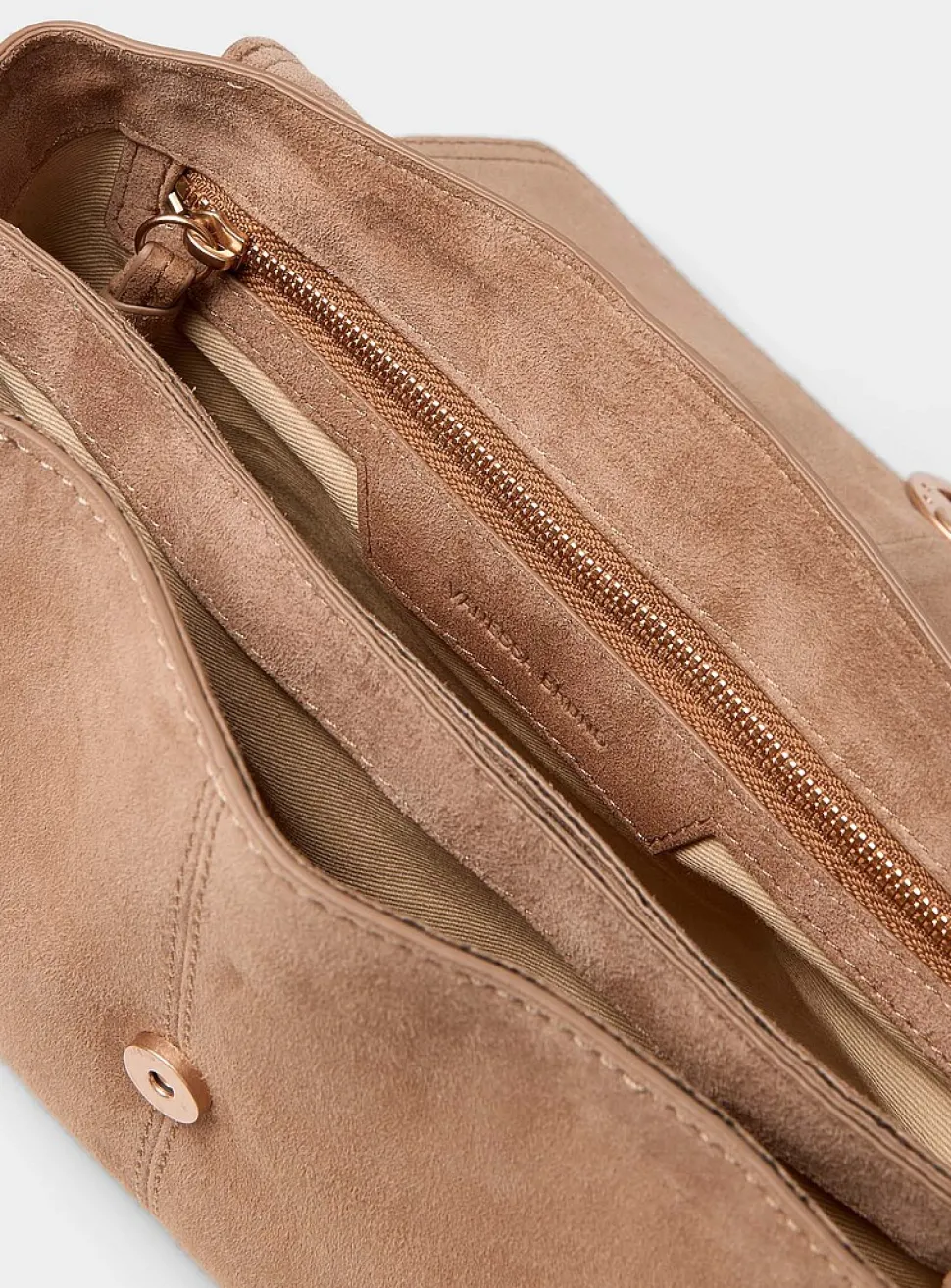 Tassled suede small crossbody bag