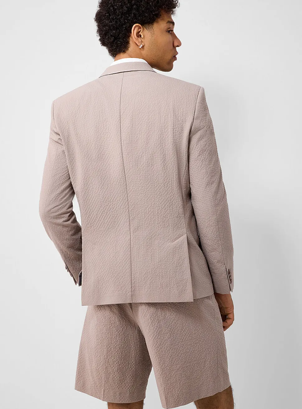 Taupe seersucker jacket
