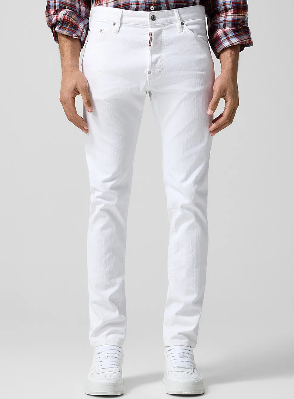 Teddy fitted white jean