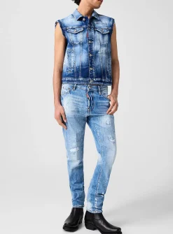 Teddy paint splattered fitted jean