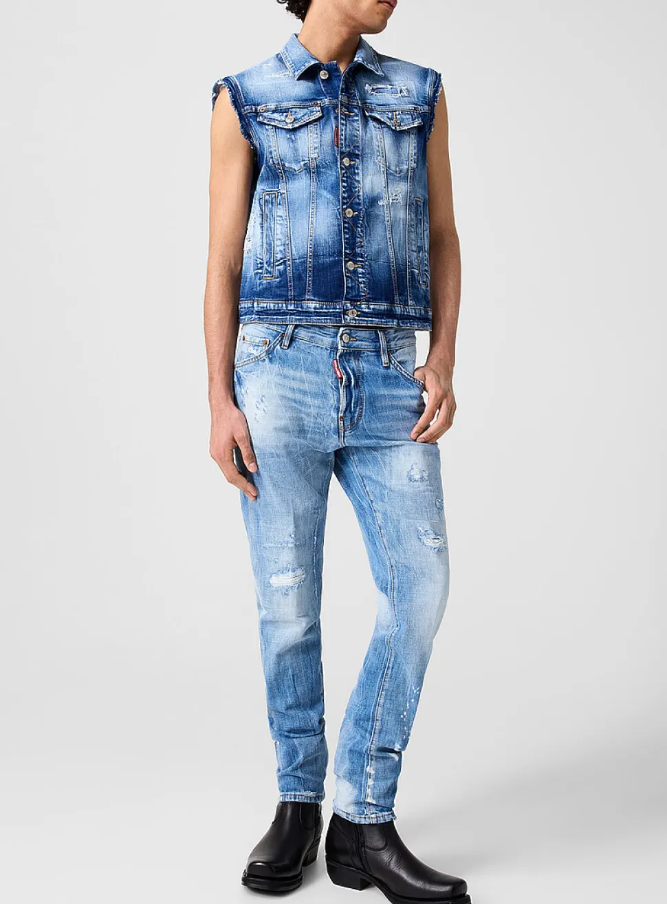 Teddy paint splattered fitted jean