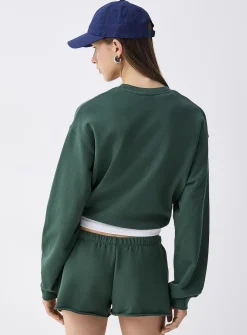 Terry-lined fleece mini short