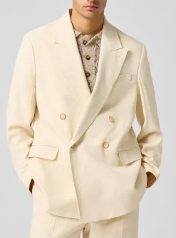Textured double-breasted blazer