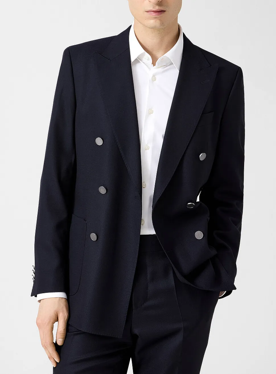 Textured double-breasted jacket
