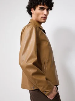 Textured faux-leather jacket