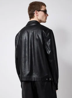 Textured faux-leather jacket