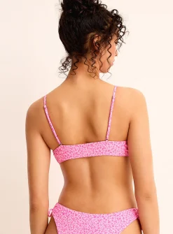 Textured floral triangle bralette bikini top