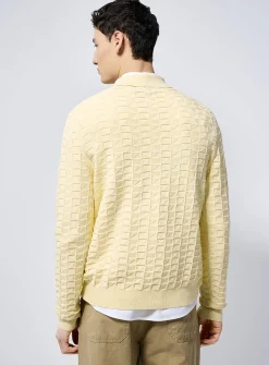 Textured geo knit polo