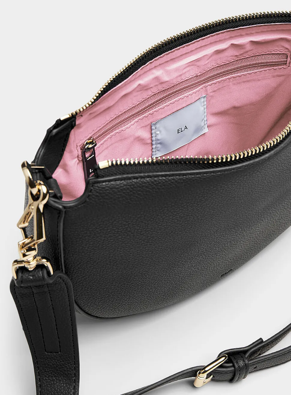 Textured half-moon crossbody bag
