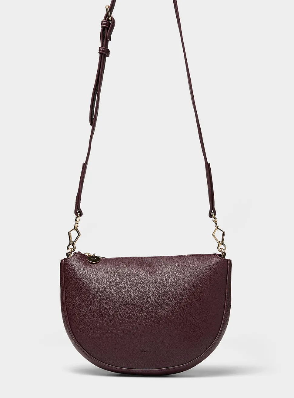 Textured half-moon crossbody bag