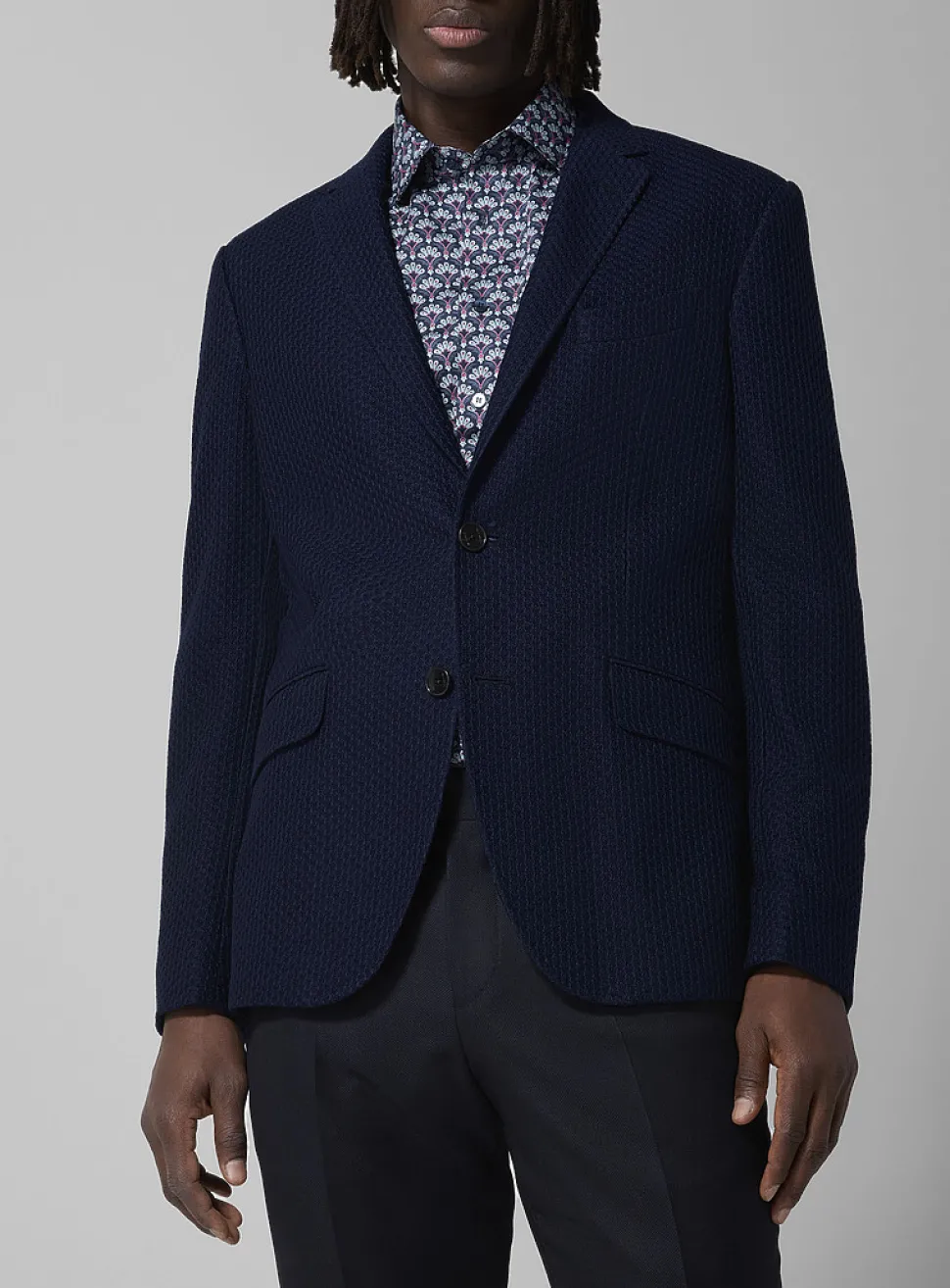 Textured jersey blazer