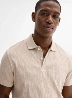 Textured jersey polo
